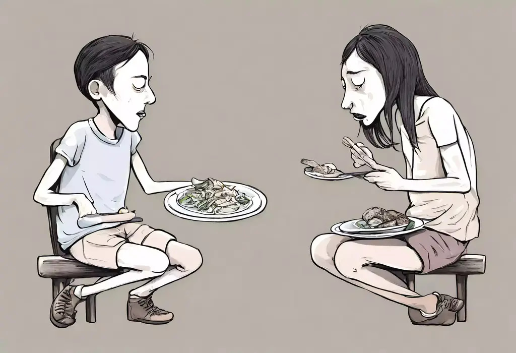 Un homme et une femme dénutries